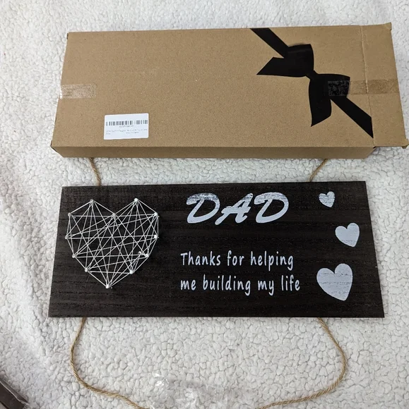 Dad Board Wall Photo Holder & I Cant Say I Love You Enough Wooden Box Sign - Picture 4 of 7